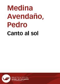 Canto al sol | Biblioteca Virtual Miguel de Cervantes