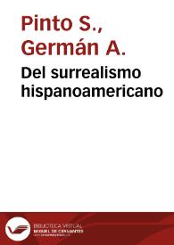 Del surrealismo hispanoamericano | Biblioteca Virtual Miguel de Cervantes