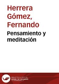 Pensamiento y meditación | Biblioteca Virtual Miguel de Cervantes