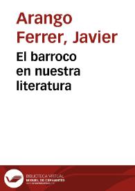 El barroco en nuestra literatura | Biblioteca Virtual Miguel de Cervantes