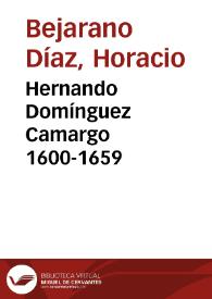 Hernando Domínguez Camargo 1600-1659 | Biblioteca Virtual Miguel de Cervantes