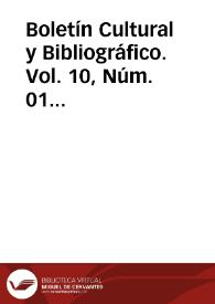 Boletín Cultural y Bibliográfico. Vol. 10, Núm. 01 (1967) | Biblioteca Virtual Miguel de Cervantes