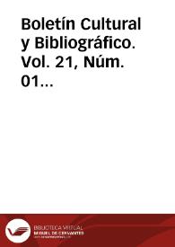 Boletín Cultural y Bibliográfico. Vol. 21, Núm. 01 (1984) | Biblioteca Virtual Miguel de Cervantes