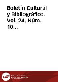 Boletín Cultural y Bibliográfico. Vol. 24, Núm. 10 (1987) | Biblioteca Virtual Miguel de Cervantes