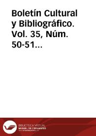 Boletín Cultural y Bibliográfico. Vol. 35, Núm. 50-51 (1999) | Biblioteca Virtual Miguel de Cervantes
