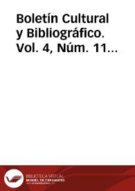Boletín Cultural y Bibliográfico. Vol. 4, Núm. 11 (1961) | Biblioteca Virtual Miguel de Cervantes