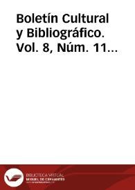 Boletín Cultural y Bibliográfico. Vol. 8, Núm. 11 (1965) | Biblioteca Virtual Miguel de Cervantes