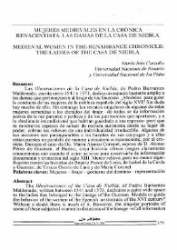 Mujeres medievales en la crónica renacentista: las damas de la Casa de Niebla / María Inés Carzolio | Biblioteca Virtual Miguel de Cervantes