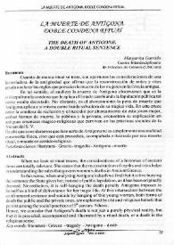 La muerte de Antígona. Doble condena ritual  / Margarita Garrido | Biblioteca Virtual Miguel de Cervantes