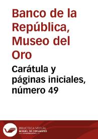 Carátula y páginas iniciales, número 49 | Biblioteca Virtual Miguel de Cervantes