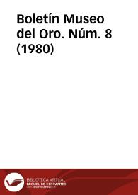 Boletín Museo del Oro. Núm. 8 (1980) | Biblioteca Virtual Miguel de Cervantes