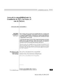 Acerca de la compatibilidad entre la Constitución de 1812 y los Fueros: el caso de Navarra  / Fernando Mikelarena Peña | Biblioteca Virtual Miguel de Cervantes