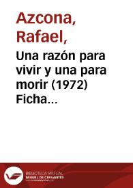 Una razón para vivir y una para morir (1972) Ficha técnica / Rafael Azcona, Tonino Valerii y Ernesto Gastaldi | Biblioteca Virtual Miguel de Cervantes