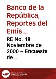 RE No. 18 Noviembre de 2000 -- Encuesta de expectativas de octubre: principales resultados | Biblioteca Virtual Miguel de Cervantes