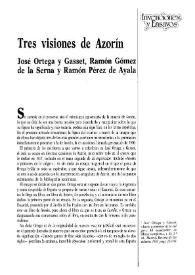 Tres visiones de Azorín: José Ortega y Gasset, Ramón Gómez de la Serna y Ramón Pérez de Ayala / Lorenzo Martín del Burgo | Biblioteca Virtual Miguel de Cervantes