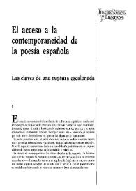 El acceso a la contemporaneidad de la poesía española / Manuel Rico | Biblioteca Virtual Miguel de Cervantes