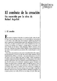 El combate de la creación. Un recorrido por la obra de Rafael Argullol / Carlos M. Moreno | Biblioteca Virtual Miguel de Cervantes