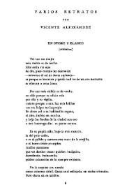 Varios retratos / por Vicente Aleixandre | Biblioteca Virtual Miguel de Cervantes