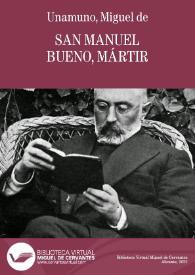 San Manuel Bueno, mártir / Miguel de Unamuno | Biblioteca Virtual Miguel de Cervantes