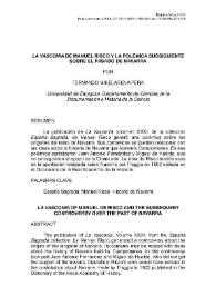"La Vasconia" de Manuel Rico y la polémica subsiguiente sobre el pasado de Navarra / Fernando Mikelarena Peña | Biblioteca Virtual Miguel de Cervantes