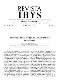 Gregorio Marañón, premio «Juan March» de ciencias / Pedro Laín Entralgo | Biblioteca Virtual Miguel de Cervantes