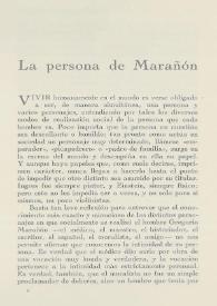 La persona de Marañón / Pedro Laín Entralgo | Biblioteca Virtual Miguel de Cervantes