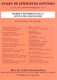 Anales de Literatura Española. Núm. 19, 2007 | Biblioteca Virtual Miguel de Cervantes