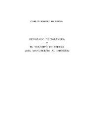 Hernando de Talavera y el tránsito en España del manuscrito al impreso / Carlos Romero de Lecea | Biblioteca Virtual Miguel de Cervantes