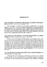 Anales de Literatura Española, núm. 19 (2007). Abstracts | Biblioteca Virtual Miguel de Cervantes