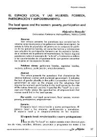 El espacio local y las mujeres: pobreza, participación y empoderamiento / Alejandra Massolo | Biblioteca Virtual Miguel de Cervantes