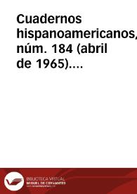 Cuadernos hispanoamericanos, núm. 184 (abril de 1965). Libros recibidos | Biblioteca Virtual Miguel de Cervantes