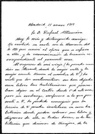 Carta de T. Navarro Tomás a Rafael Altamira. Madrid, 11 de enero de 1917 | Biblioteca Virtual Miguel de Cervantes