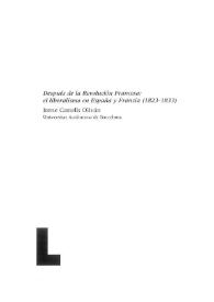 Después de la Revolución Francesa: el liberalismo en España y Francia (1823-1833) / Irene Castells Oliván | Biblioteca Virtual Miguel de Cervantes
