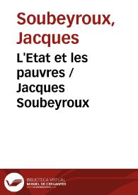 L'Etat et les pauvres / Jacques Soubeyroux | Biblioteca Virtual Miguel de Cervantes