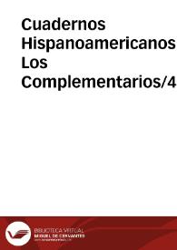 Cuadernos Hispanoamericanos. Los Complementarios/4, octubre 1989 | Biblioteca Virtual Miguel de Cervantes