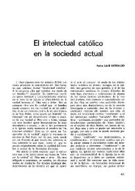 El intelectual católico en la sociedad actual / Pedro Laín Entralgo | Biblioteca Virtual Miguel de Cervantes