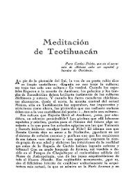 Meditación de Teotihuacán / Pedro Laín Entralgo | Biblioteca Virtual Miguel de Cervantes