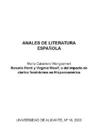Rosario Ferré y Virginia Woolf, o del impacto de ciertos feminismos en Hispanoamérica / María Caballero Wangüemert | Biblioteca Virtual Miguel de Cervantes