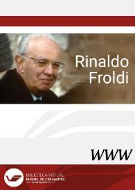 Rinaldo Froldi / director Franco Quinziano | Biblioteca Virtual Miguel de Cervantes