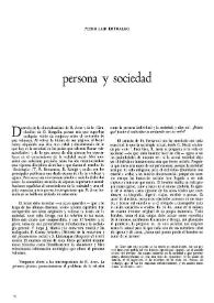 Persona y sociedad / Pedro Laín Entralgo | Biblioteca Virtual Miguel de Cervantes