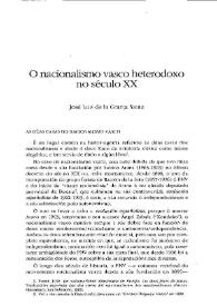 O nacionalismo vasco heterodoxo no século XX  /  J. L. de la Granja | Biblioteca Virtual Miguel de Cervantes