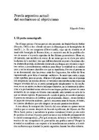 Poesía argentina actual: del neobarroco al objetivismo / Edgardo Dobry | Biblioteca Virtual Miguel de Cervantes