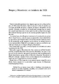 Borges y Macedonio, un incidente de 1928 / Carlos García | Biblioteca Virtual Miguel de Cervantes