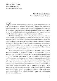 María Rosa Lojo: en las fronteras de lo autobiográfico / Marcela Crespo Buiturón | Biblioteca Virtual Miguel de Cervantes