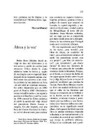 África y la voz / Isabel Soler | Biblioteca Virtual Miguel de Cervantes