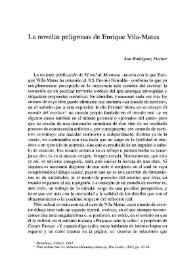 Las novelas peligrosas de Enrique Vila-Matas / Ana Rodríguez Fischer | Biblioteca Virtual Miguel de Cervantes
