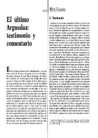 El último Arguedas: testimonio y comentario / José Miguel Oviedo | Biblioteca Virtual Miguel de Cervantes