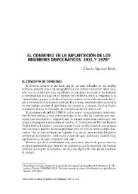 El consenso en la implantación de los regímenes democráticos: 1931 y 1978 / Glicerio Sánchez Recio | Biblioteca Virtual Miguel de Cervantes