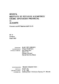 Revista Instituto de Estudios Alicantinos. Época II, núm. 9, enero 1973 | Biblioteca Virtual Miguel de Cervantes