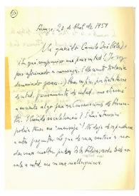 Carta de Jorge Guillén a Camilo José Cela. Firenze, 20 de abril de 1959
 | Biblioteca Virtual Miguel de Cervantes